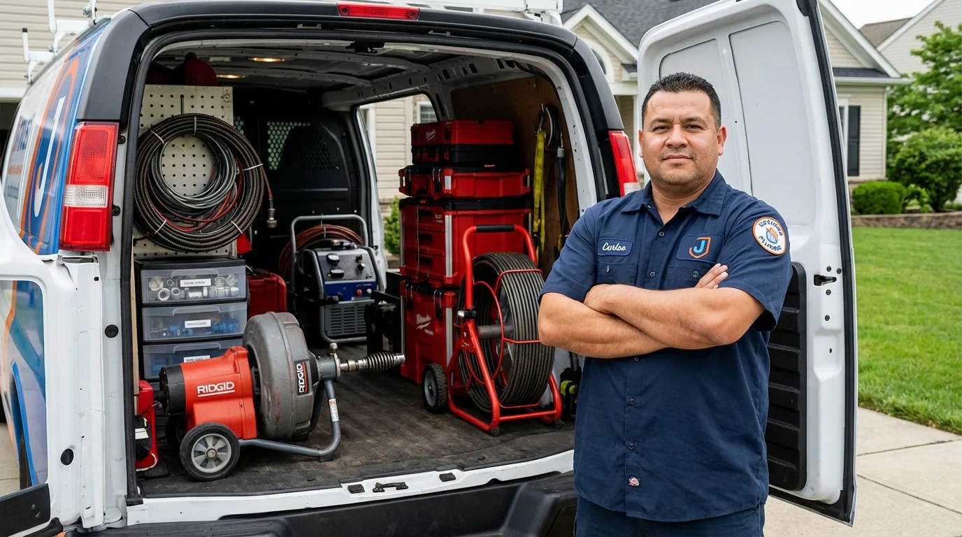 Professional drain cleaning equipment and Johns Plumbing LLC plumber in Lonoke