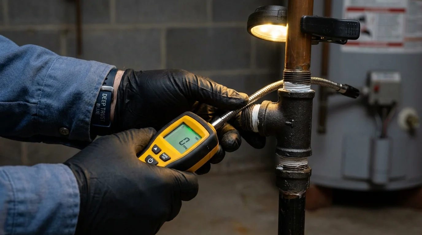 Gas leak detection with electronic sniffer by Johns Plumbing LLC in Lonoke